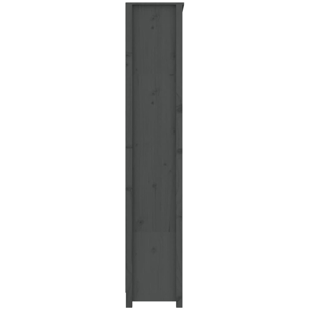 vidaXL 6 Shelf Grey Solid Pine Wood Bookcase Image 5