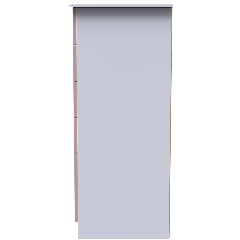 Crowndale Camden Single Door 6 Drawer Kobe Pink and White Kids Wardrobe Ready Assembled Image 5