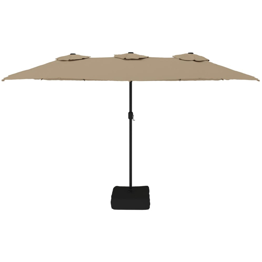 vidaXL Taupe Double Head Parasol 4.5 x 2.6m Image 2