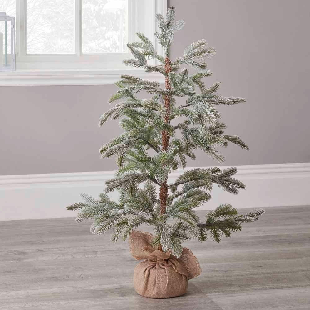 Wilko 3ft Slim Hessian Wrapped Base Artificial Christmas Tree Wilko