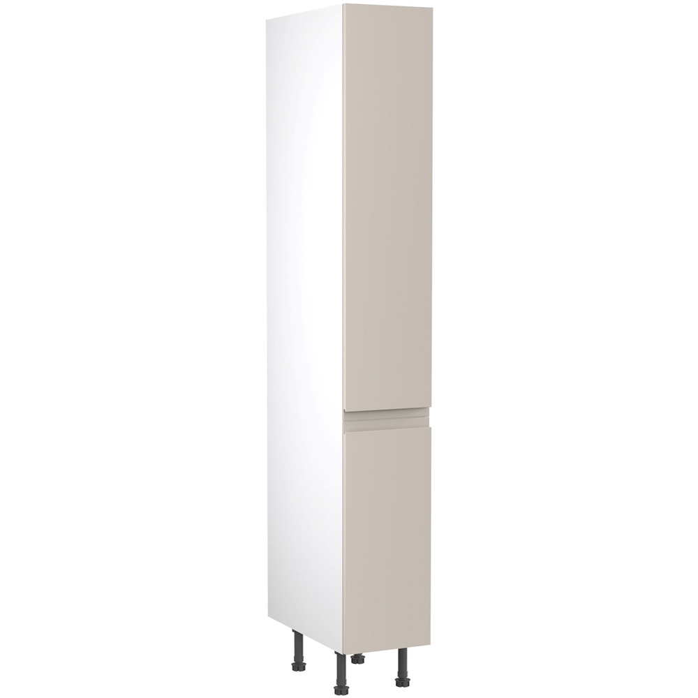 Kitchen Kit J-Pull Matt Light Grey Pull and Swing Larder Cabinet Flatpack 300mm Image 1
