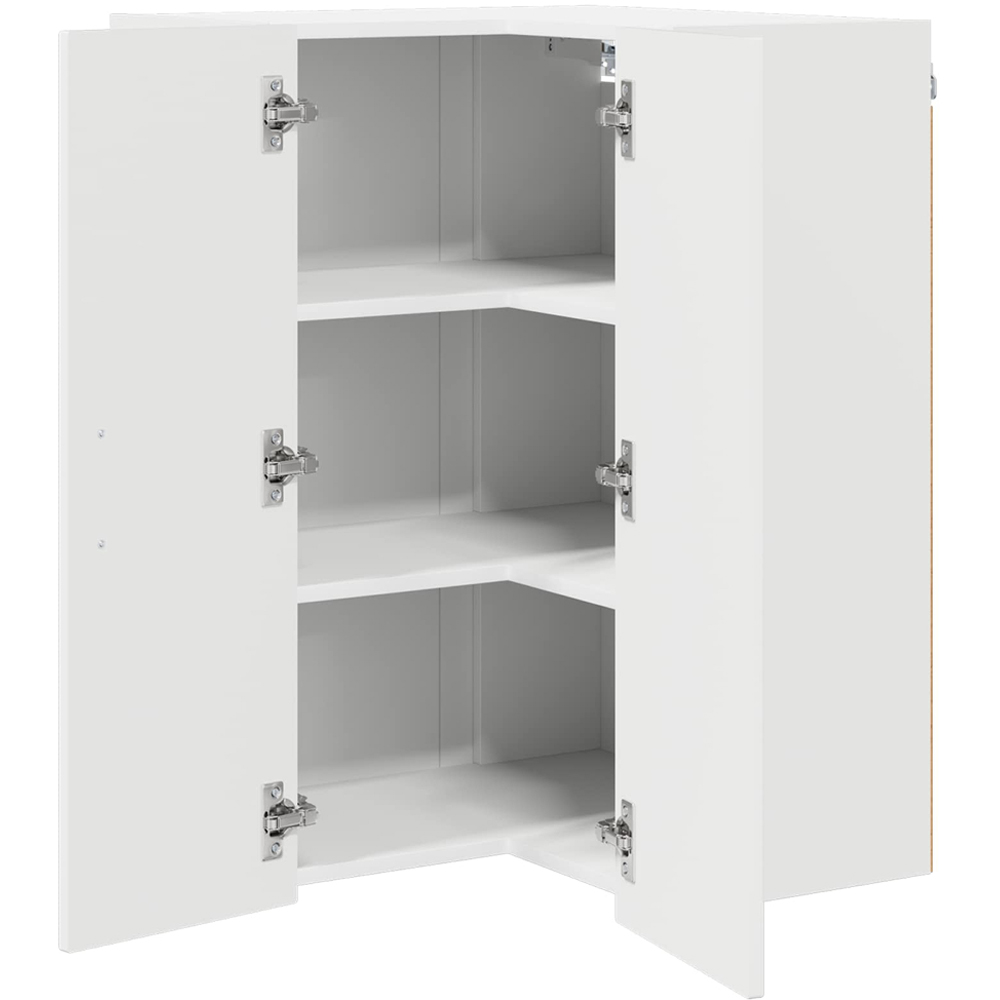vidaXL 2 Door High Gloss White Kitchen Wall Corner Cabinet Image 5