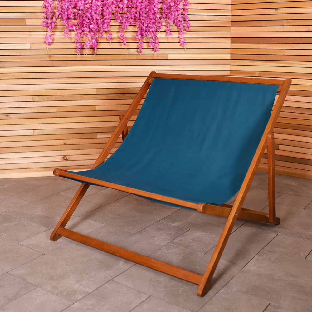 Charles Bentley Teal FSC Eucalyptus Double Deck Chair Image 1