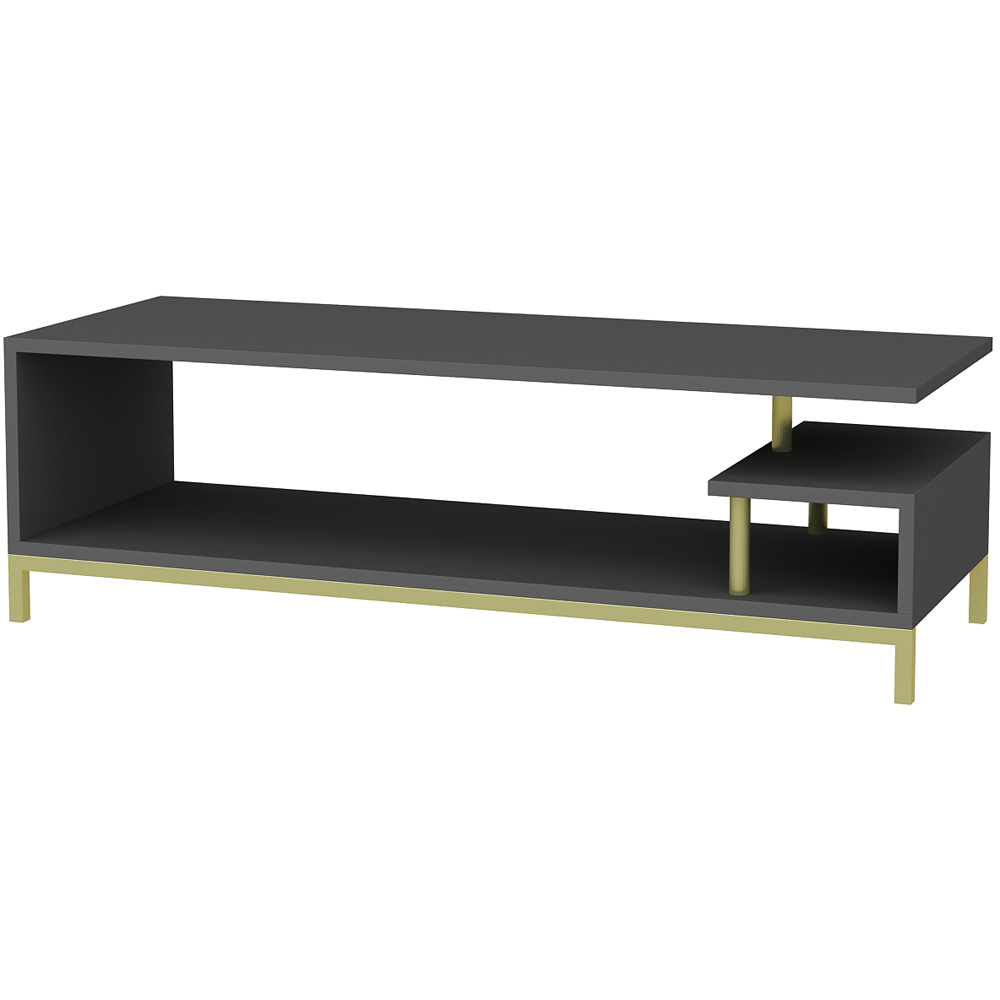 Decorotika Reilly 2 Shelf Gold and Anthracite TV Unit Image 2