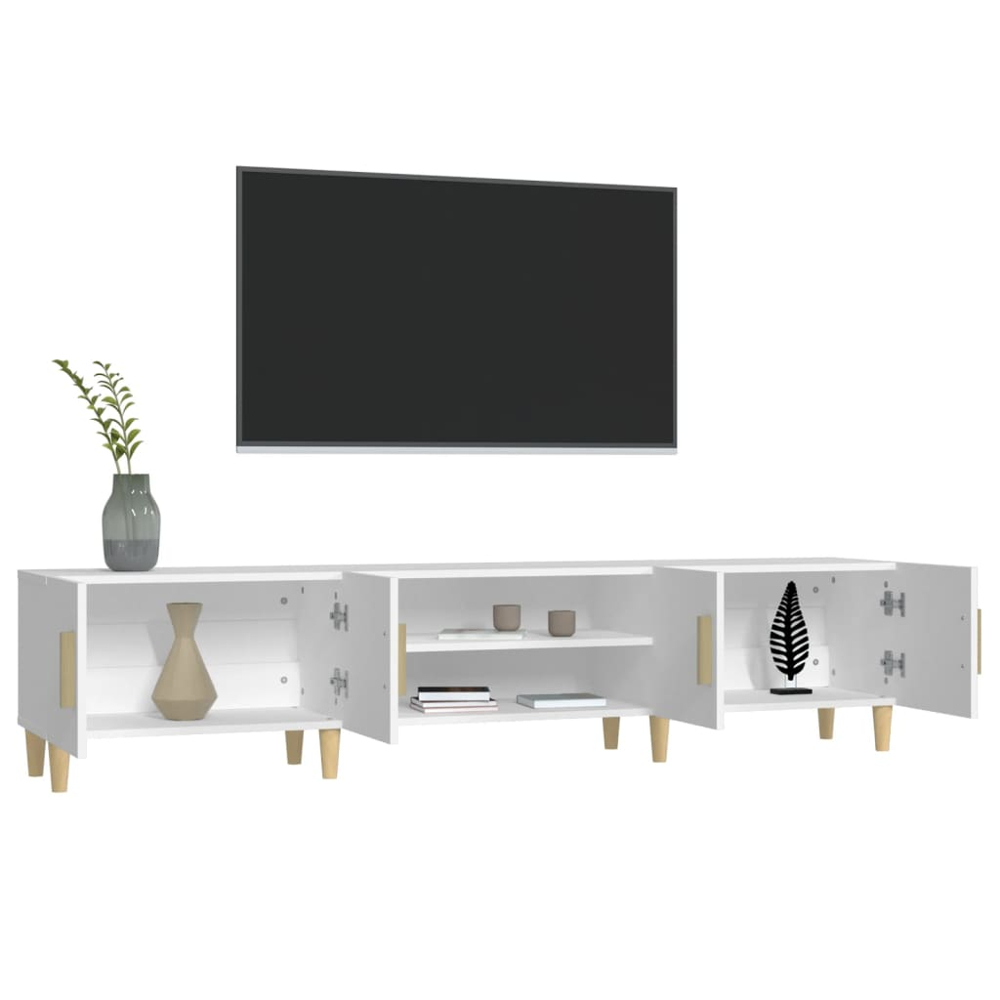 vidaXL 4 Door 2 Shelf White TV Cabinet Image 3
