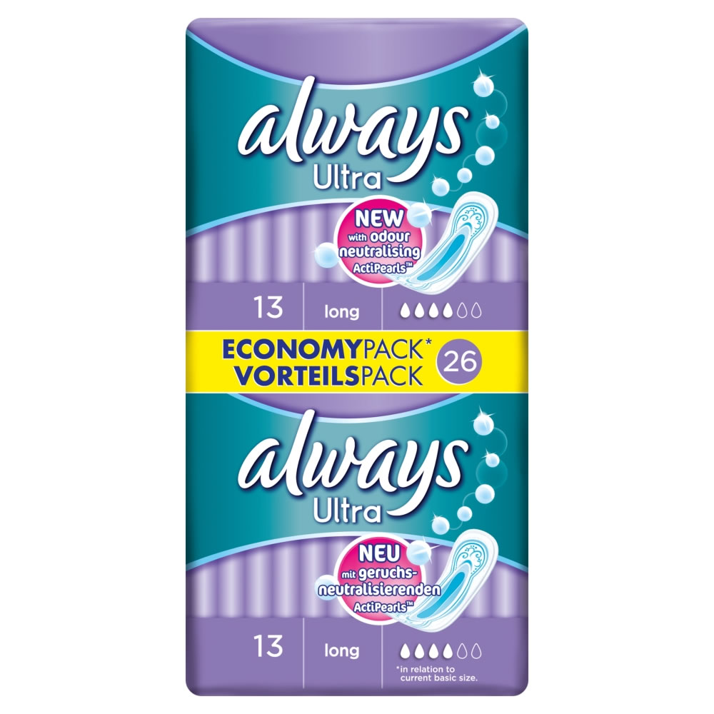 Always Ultra Normal Plus Long Sanitary Towels 26 pack Image