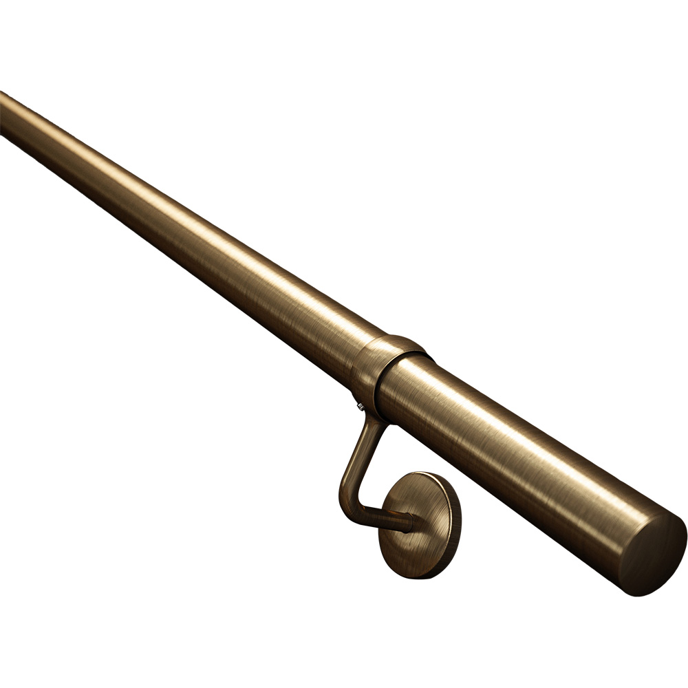 Rothley Stainless Steel Antique Brass Stair Hand Rail Kit 3.6m Image 2