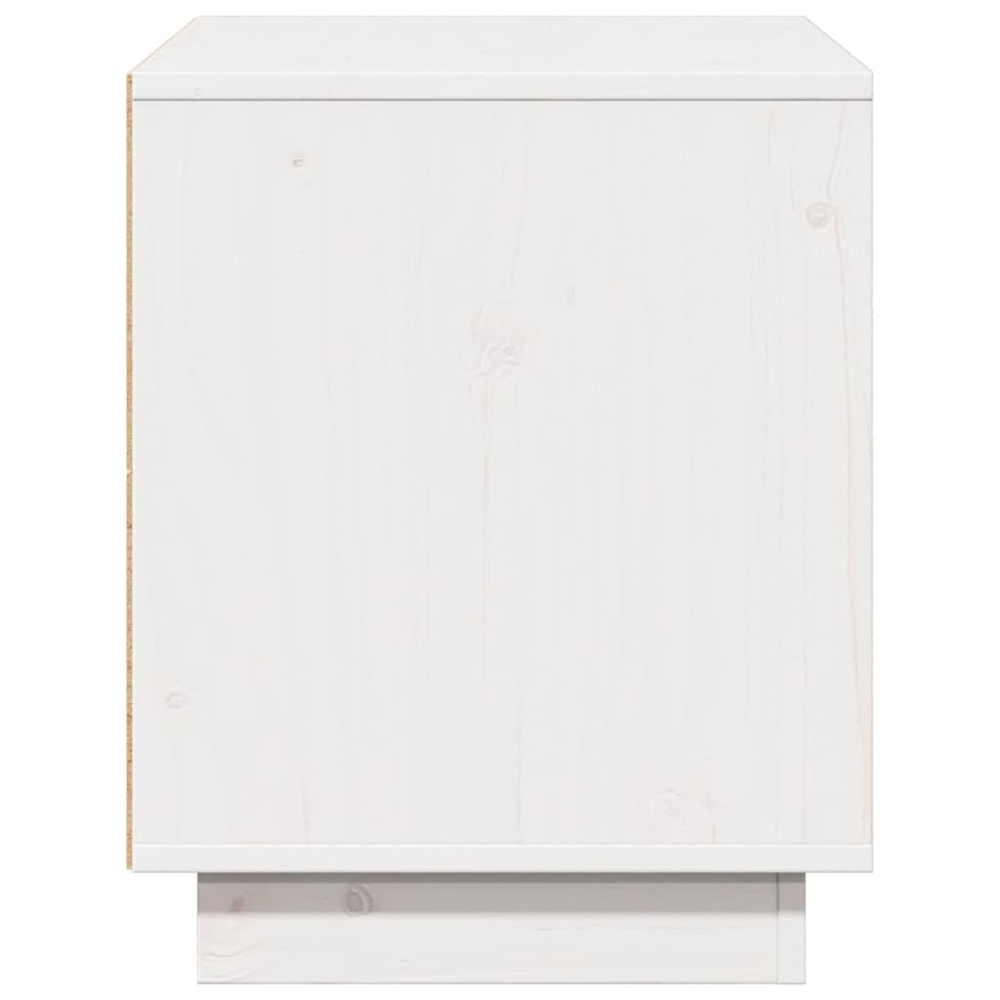 vidaXL Single Door Single Shelf White Solid Pine Wood TV Cabinet Image 6