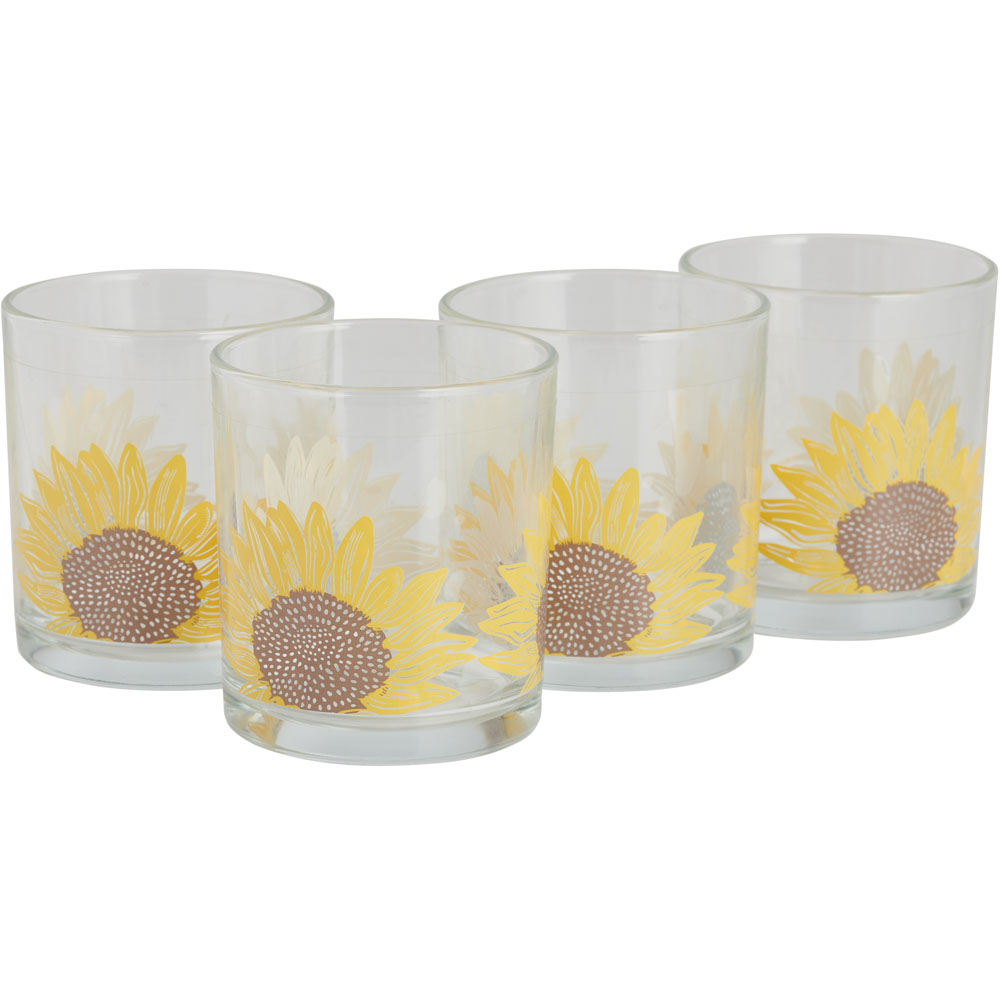 Wilko Sunflower Glass Tumblers 4 Pack Image 2