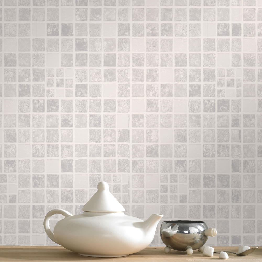 Graham & Brown Contour Earthen Mid Grey Wallpaper Wilko
