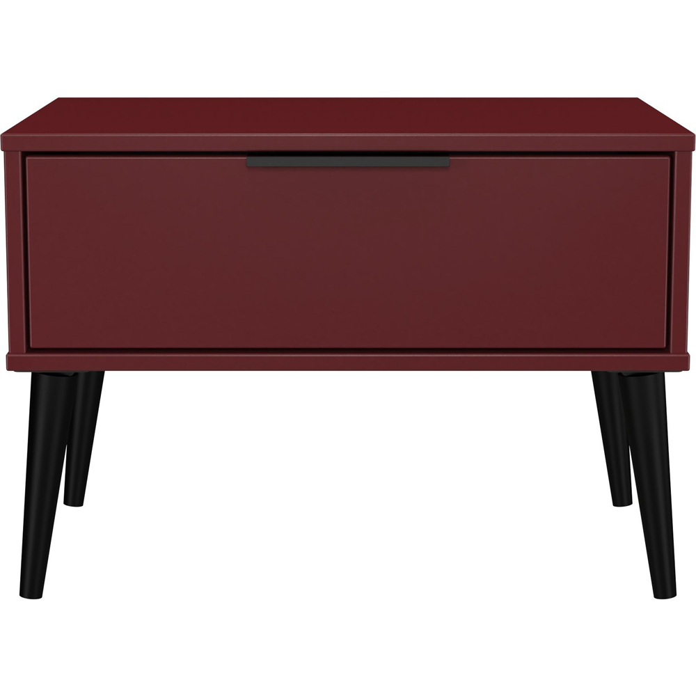 Crowndale Hong Kong Single Drawer Matt Red and Black Wide Side Table Ready Assembled Image 3