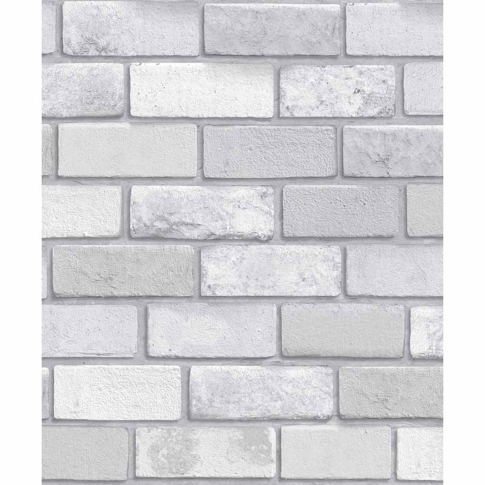 Arthouse Diamond Silver Brick Wallpaper Image 1