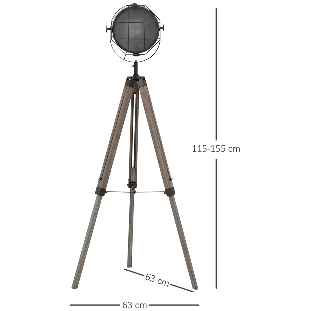 HOMCOM Industrial Style Tripod Floor Lamp Image 6