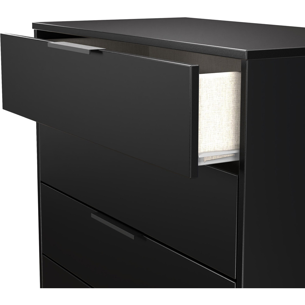 Crowndale Hong Kong 4 Drawer Matt Black Chest of Drawers Ready Assembled Image 5
