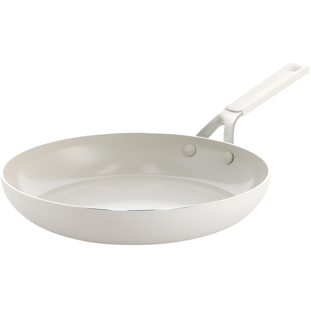 KitchenAid 28cm Porcelain White Coloured Aluminium Frying Pan Image 1