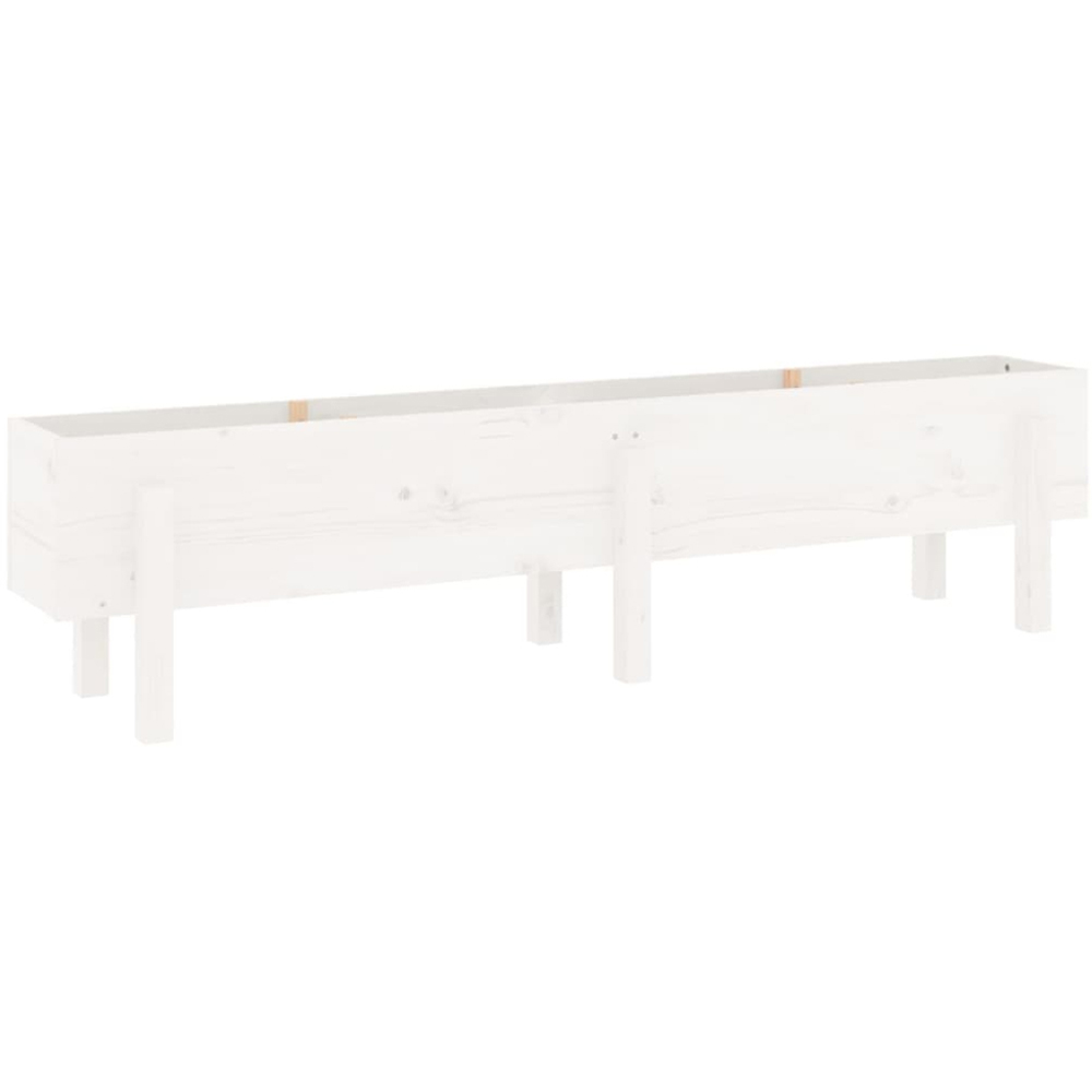 vidaXL White Pine Wood Raised Garden Bed 38 x 30 x 160cm Image 3