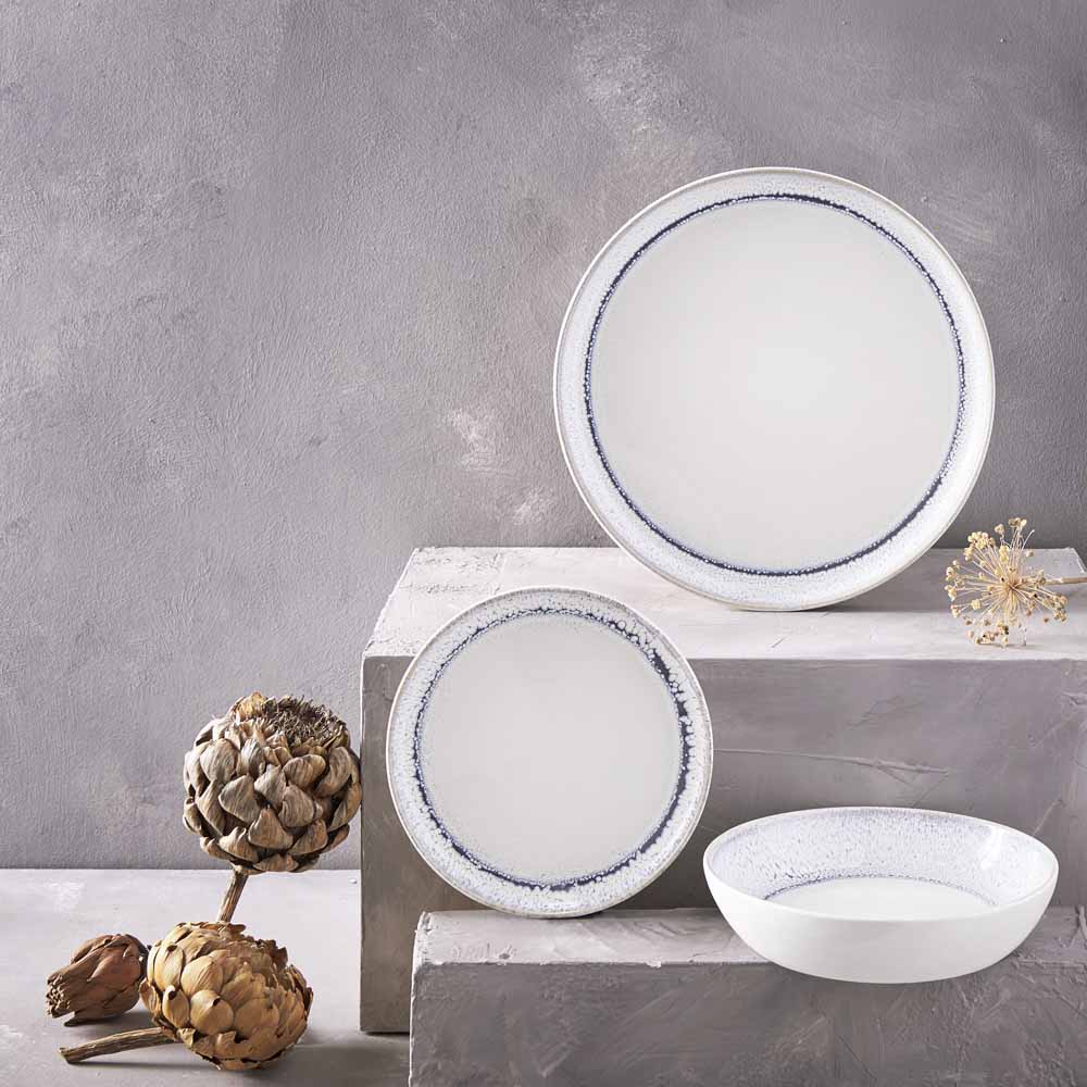 Wilko Blue Reactive Glaze Dinner Set 12 Piece Wilko