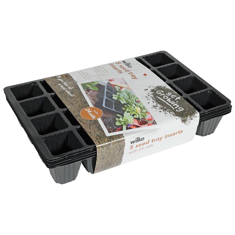Wilko Black Seed Tray 24 Inserts 5 Pack Image 1