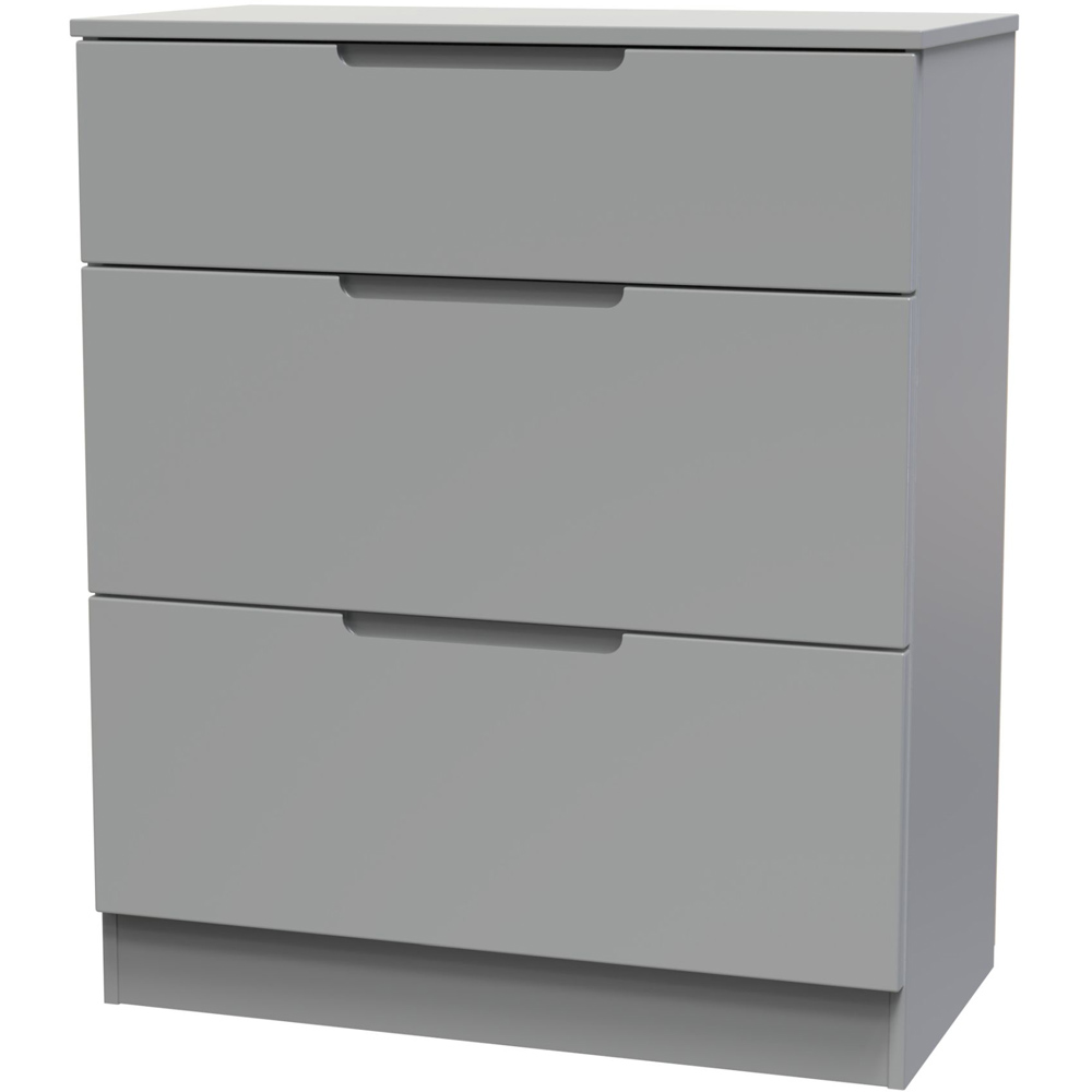 Crowndale Milan 3 Drawer Dusk Grey Deep Chest of Drawers Ready Assembled Image 4