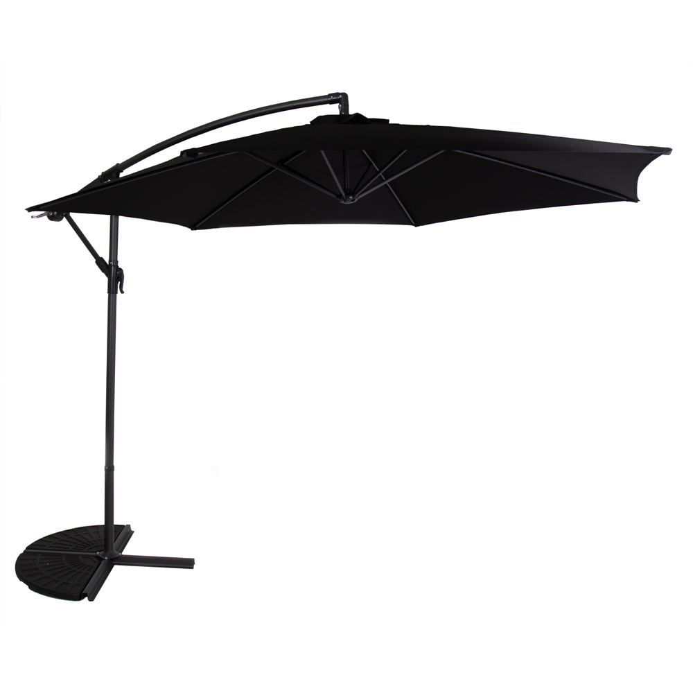 Charles Bentley Black Hanging Cantilever Parasol 3m Image 1