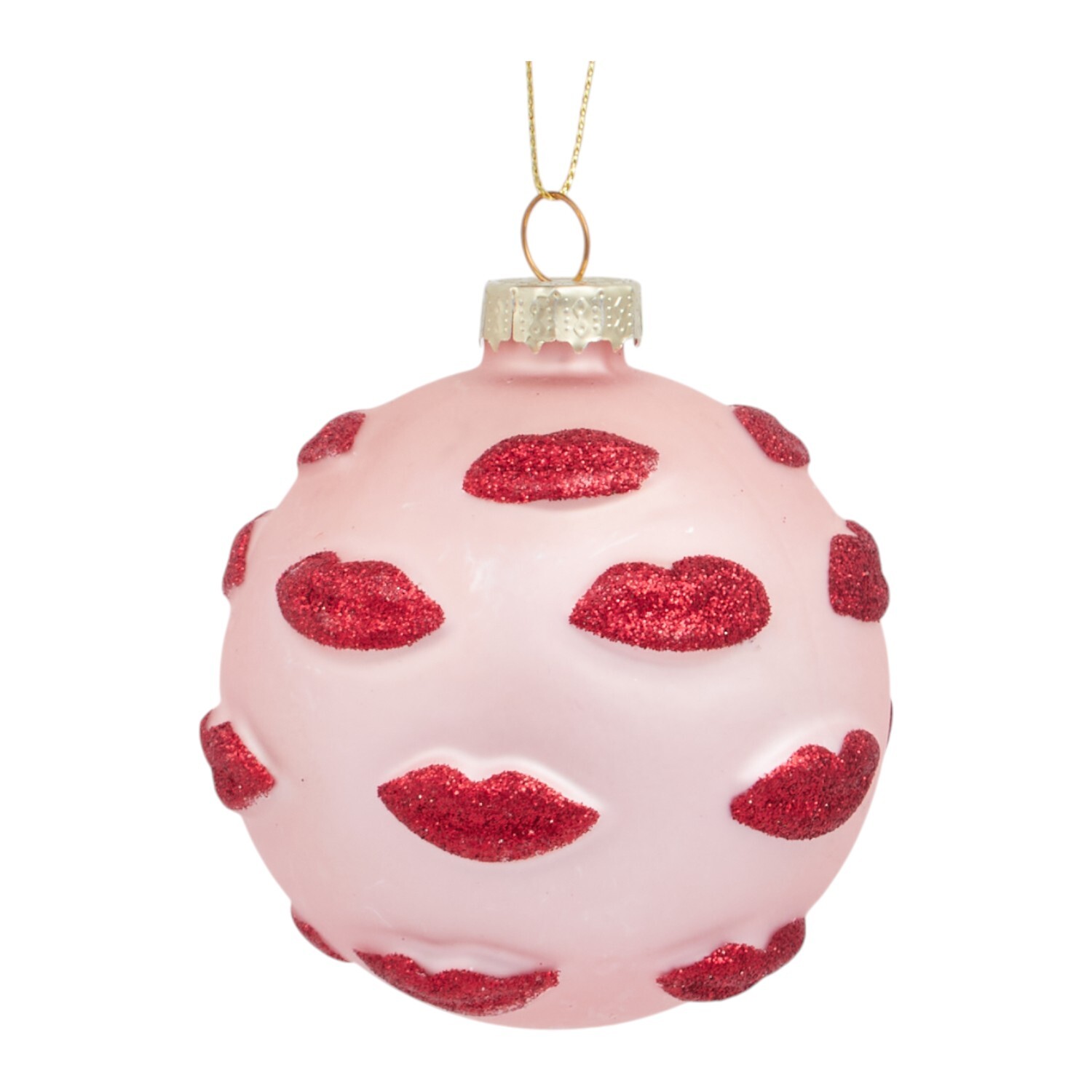 Glitter Lips Bauble Pink Image