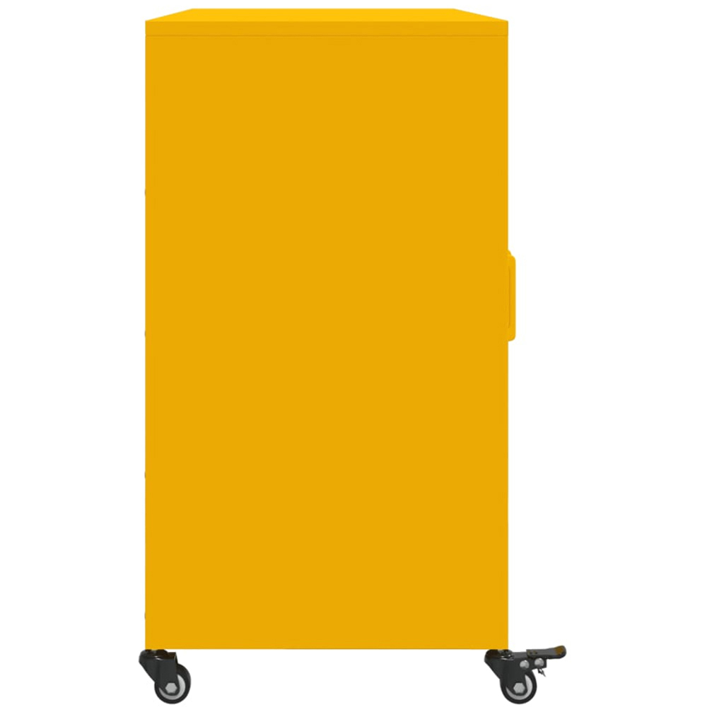 vidaXL 3 Door Mustard Yellow Metal Sideboard Image 7