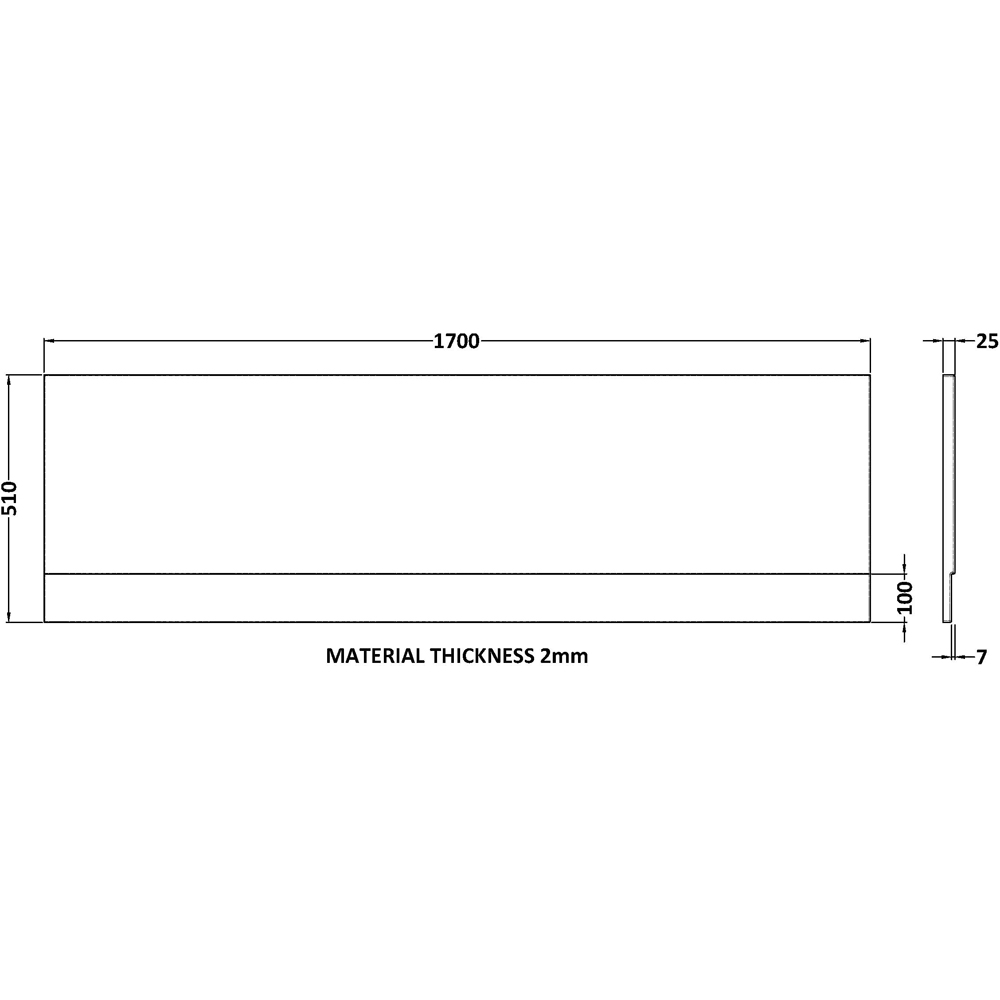 nuie White Front Panel 1700mm Image 2