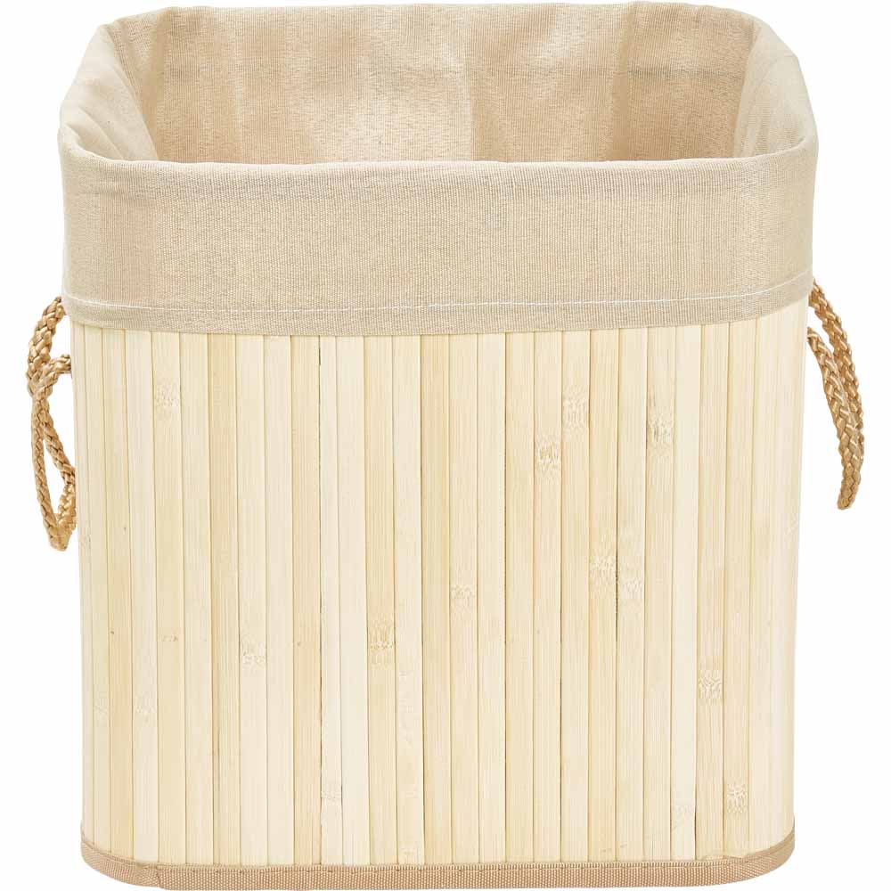 Wilko Round Natural Bamboo Cube 30 x 30 Wilko
