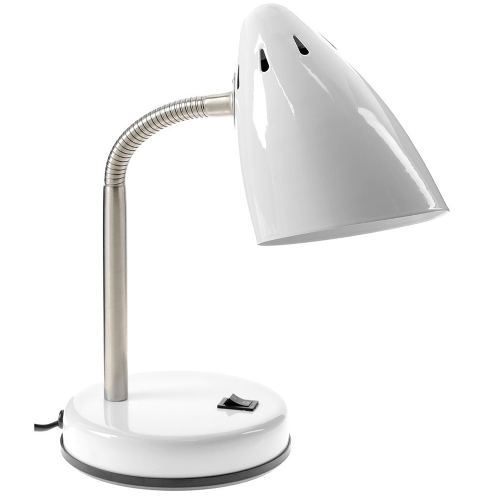 Premier Housewares White Gloss Desk Lamp Image 3