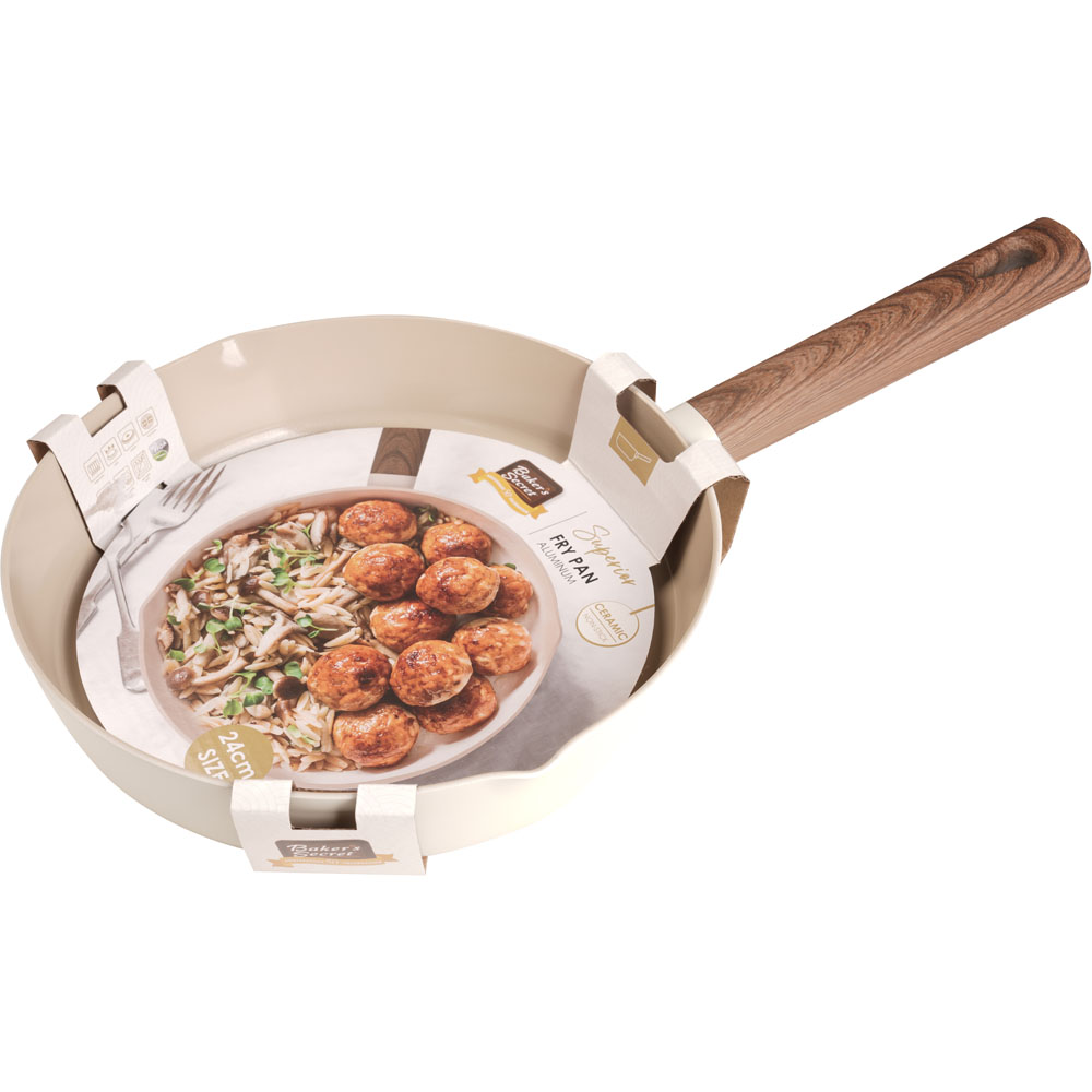 Baker's Secret 24cm Cream Wooden Handle Frying Pan Image 3