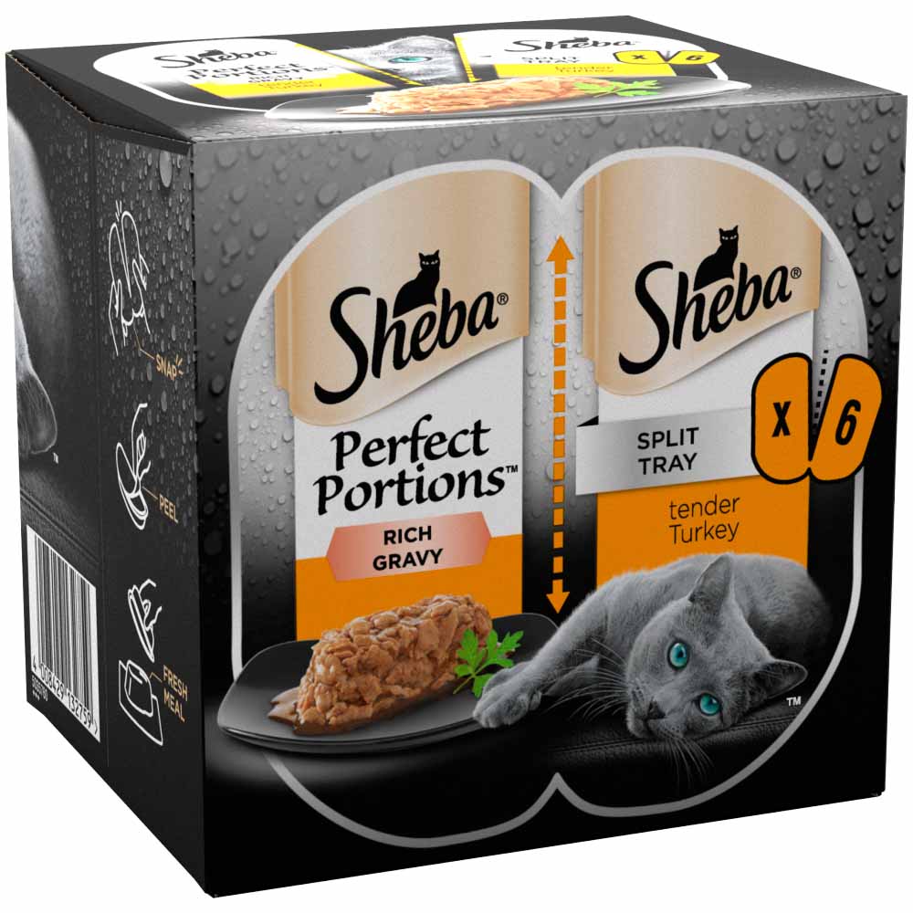 Sheba Perfect Portions Turkey in Gravy Adult Wet Cat Food Trays 6 x 37.5g Image 2