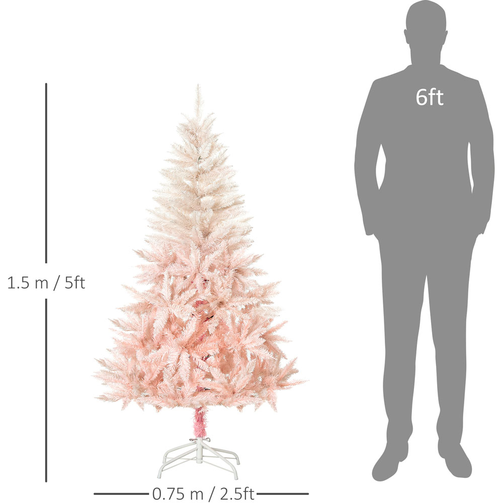 Everglow Automatic Open Pink Artificial Christmas Tree with Metal Stand