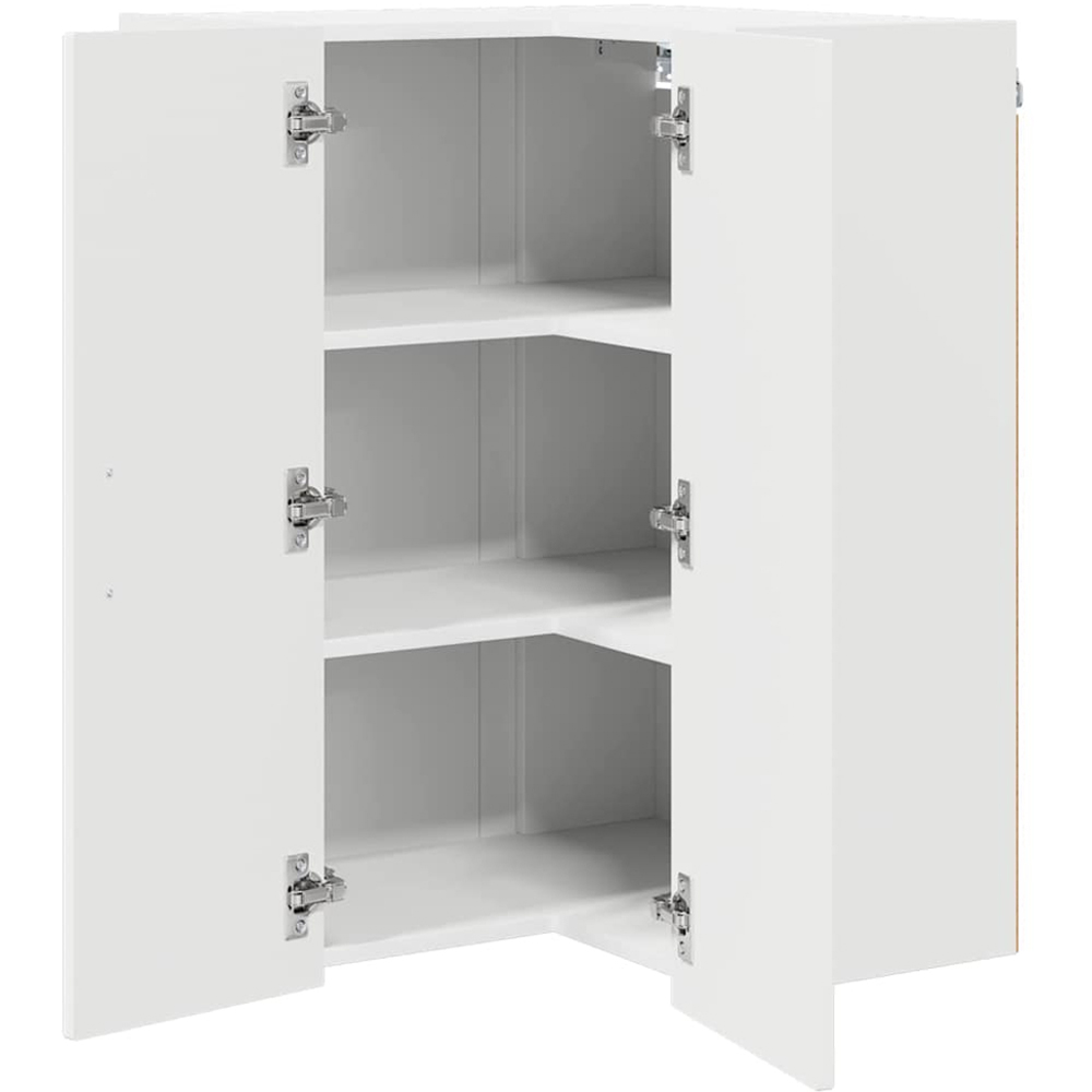 vidaXL 2 Door White Kitchen Wall Corner Cabinet Image 5