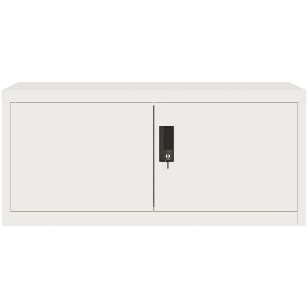 vidaXL 2 Door White Steel Filing Cabinet Set of 2 Image 4