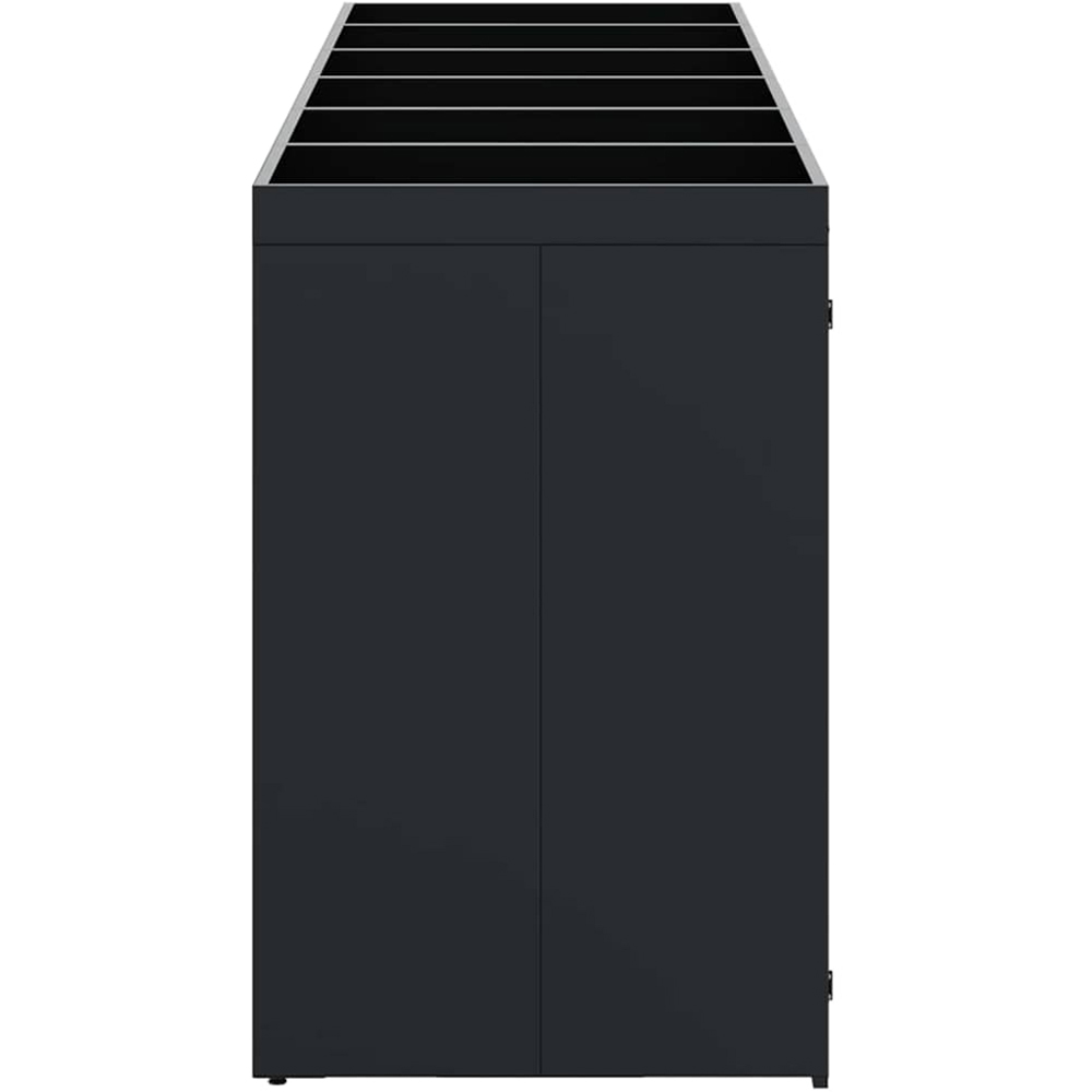 vidaXL Black 6 Wheelie Bin Storage Shed with Planter Roof Image 5