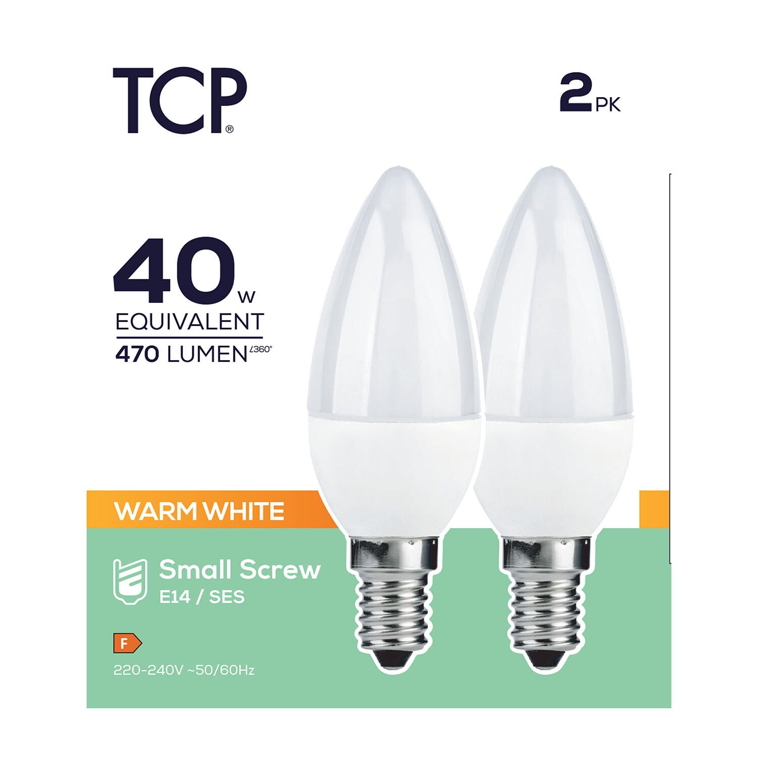 TCP LED Candle 470L E14 Warm White Bulbs - Warm White Image 2