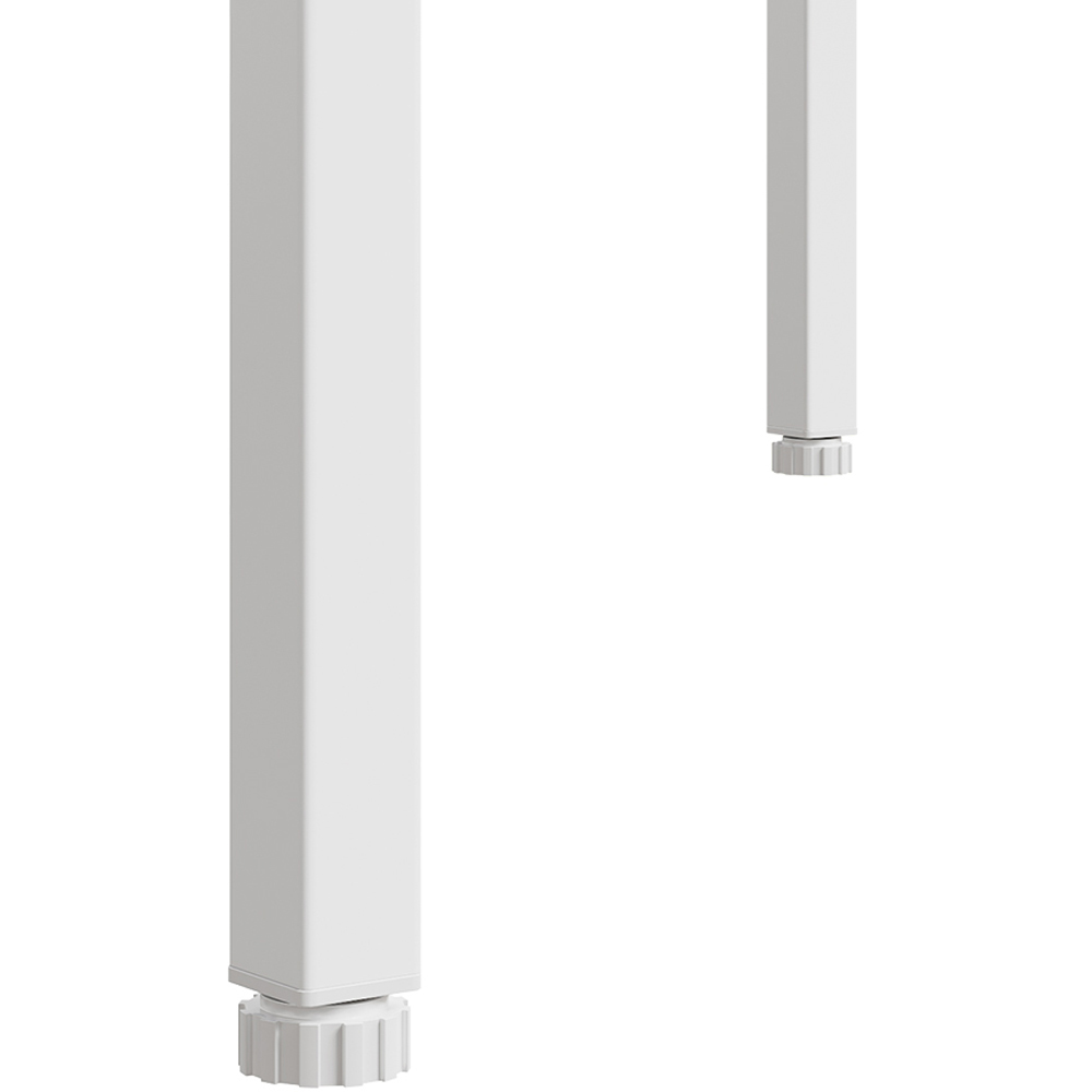 Living and Home Single Drawer White Bar Table with Built-In Charging Station Image 7