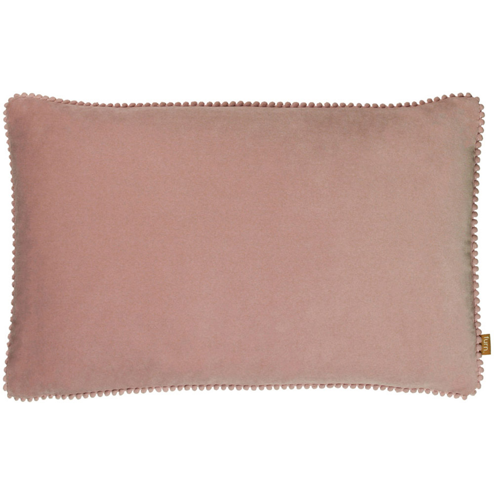 furn. Cosmo Blush Velvet Pom-Pom Cushion Image 1