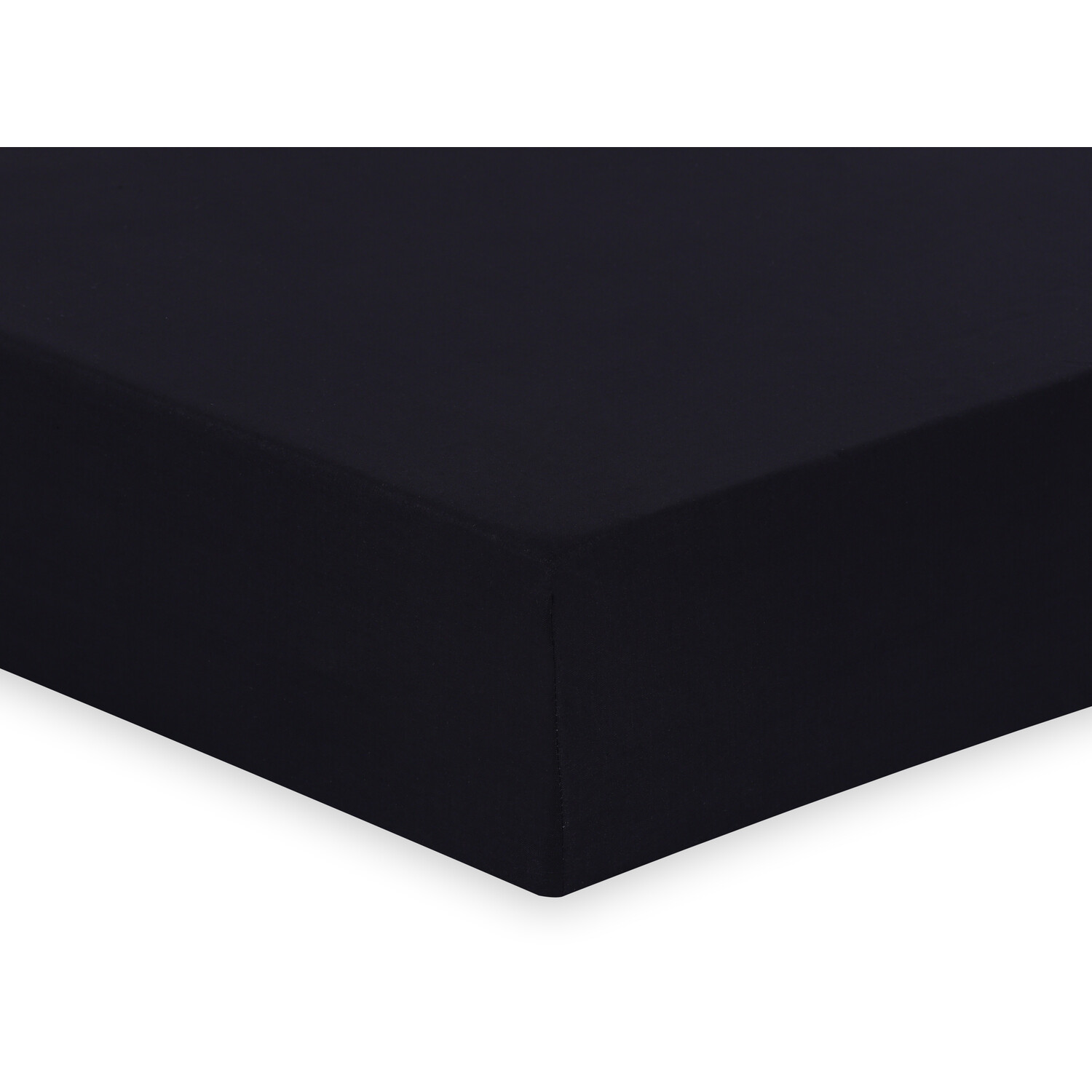 My Home Double Black Polycotton Fitted Sheet Image