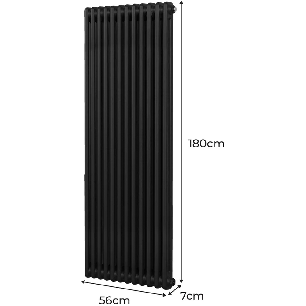 Monster Shop 6360 BTU Black Traditional 2 Column Radiator 1800 x 562mm Image 6
