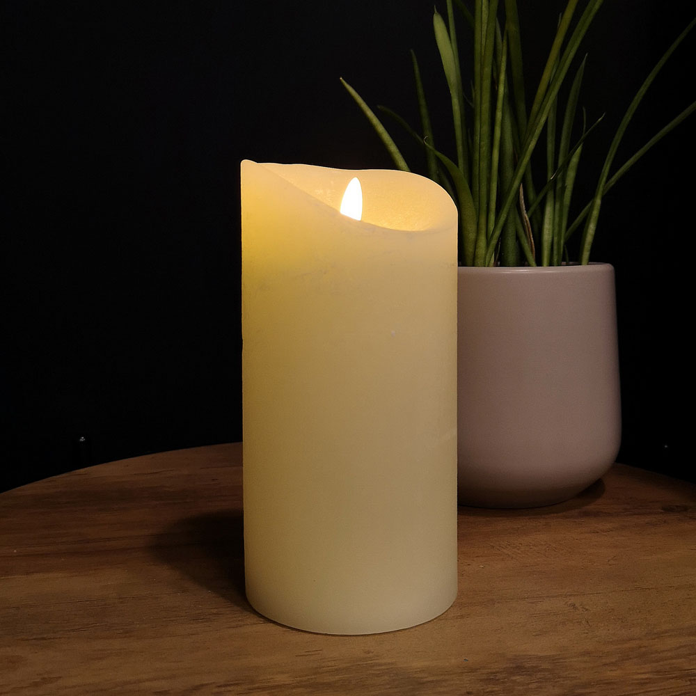 Premier Cream Flicker Bright Candle with Timer 18cm Image 2