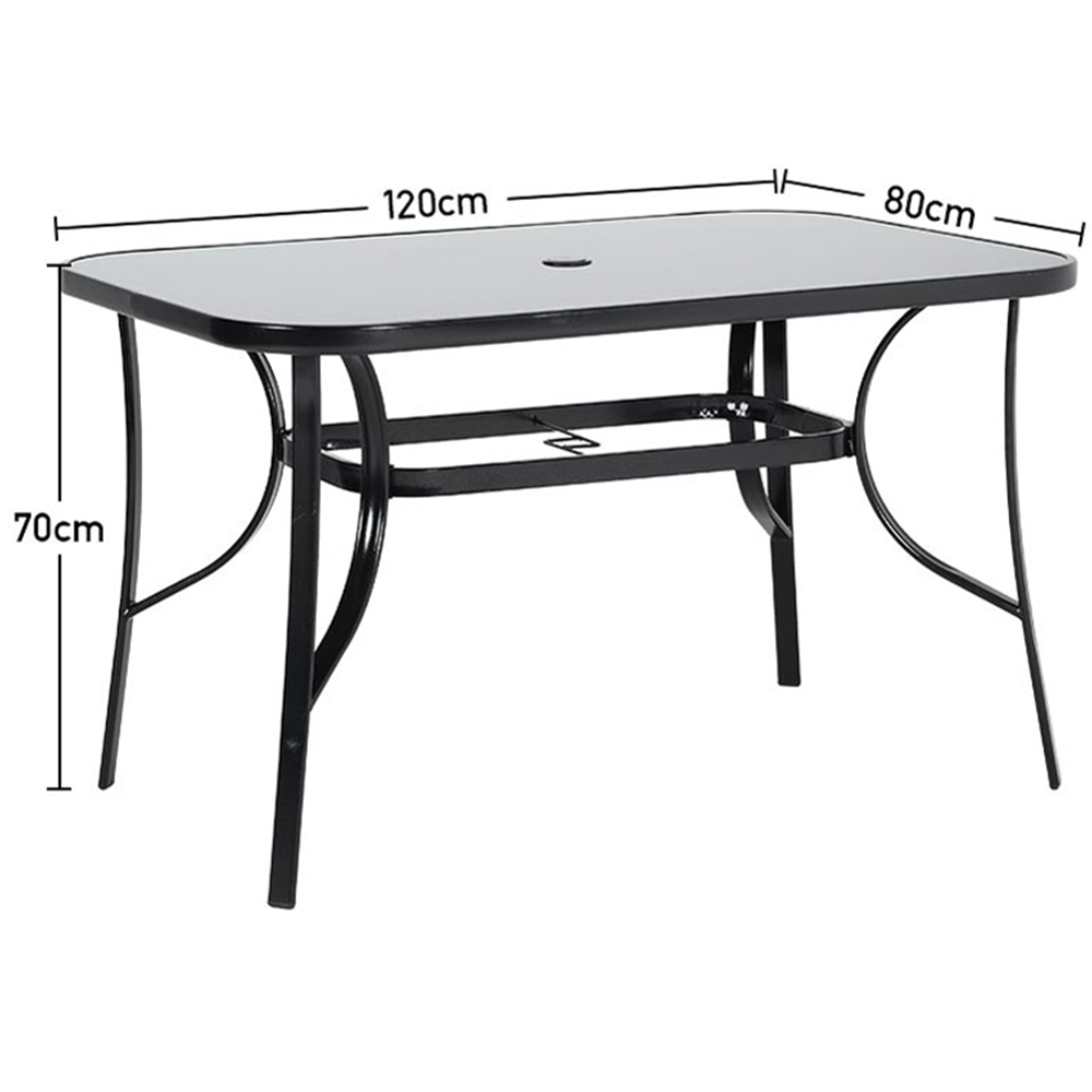 Living and Home Foldable 4 Seater Black Dining Set Image 8