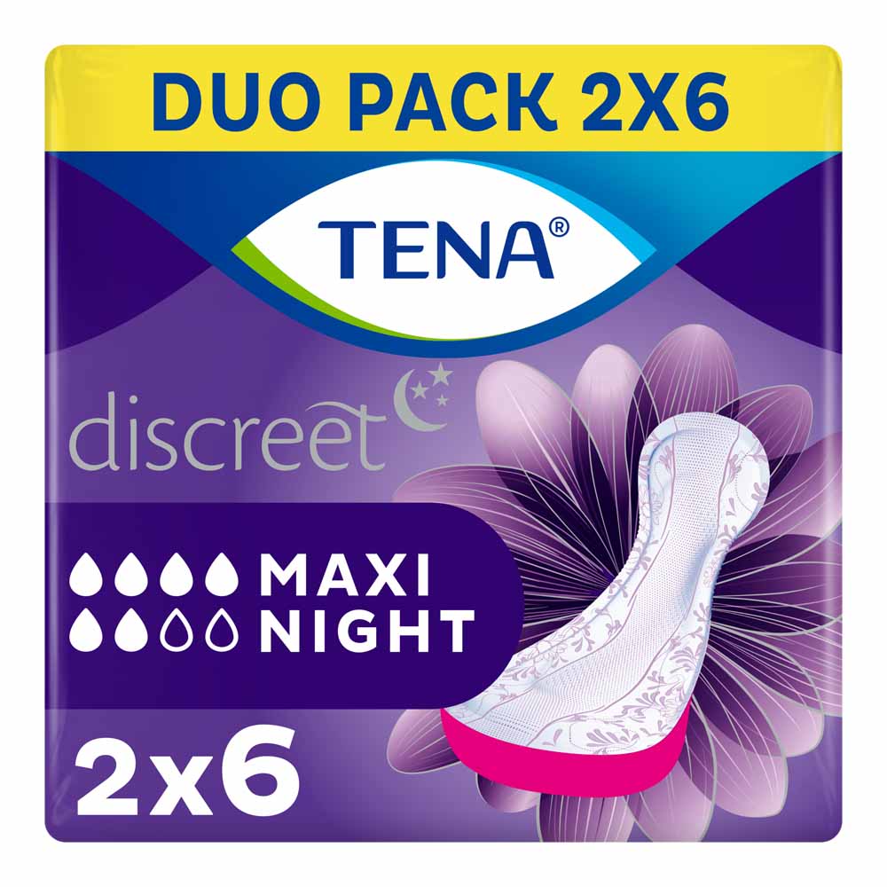 Tena Lady Discreet Maxi Night Duo 12 pack Image 1