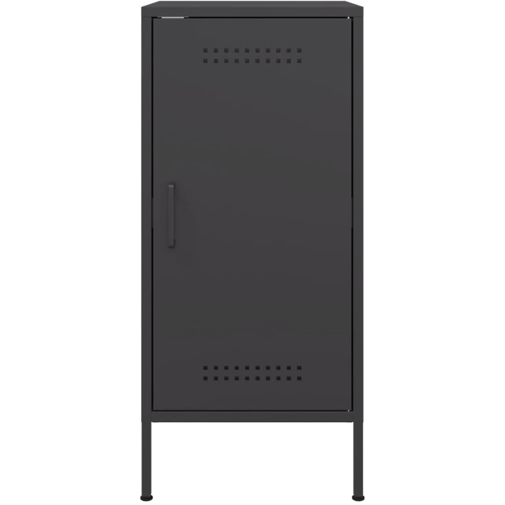 vidaXL Single Door Black Metal Sideboard Set of 2 Image 6