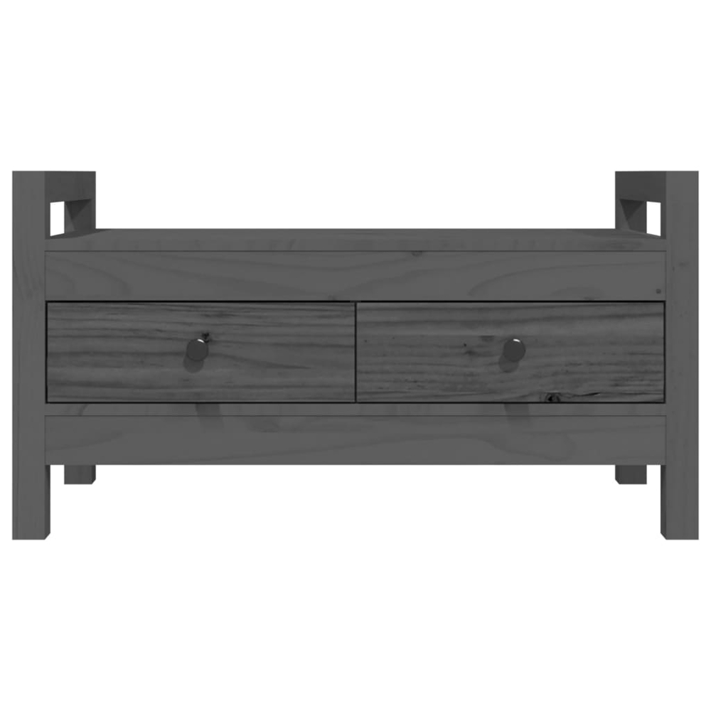 vidaXL 2 Drawer Grey Wooden Hallway Bench Image 4