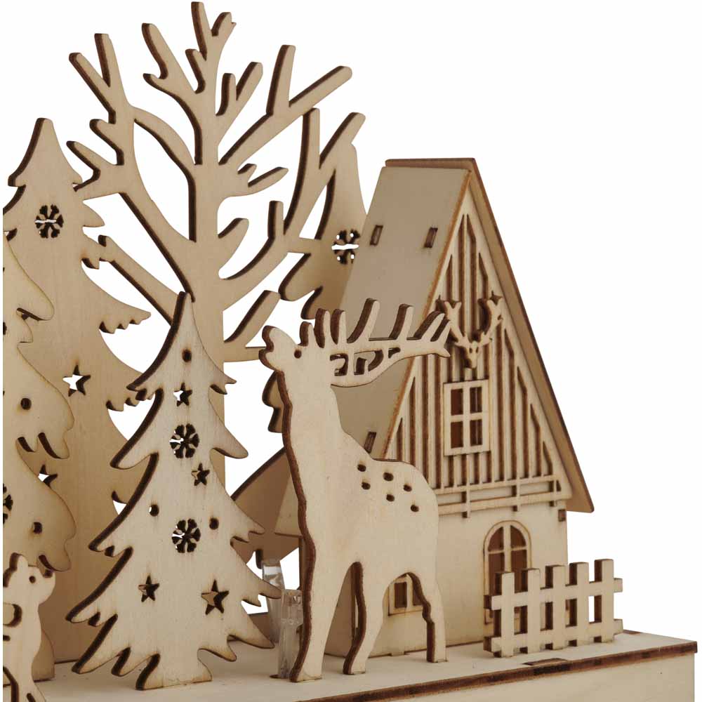 Wilko Rococo Wooden Christmas Forest Scene Ornament Image 3