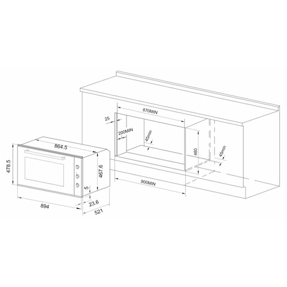 Kaiser Avantgarde Pro Black Glass Stainless Steel 105L Electric Oven Image 9