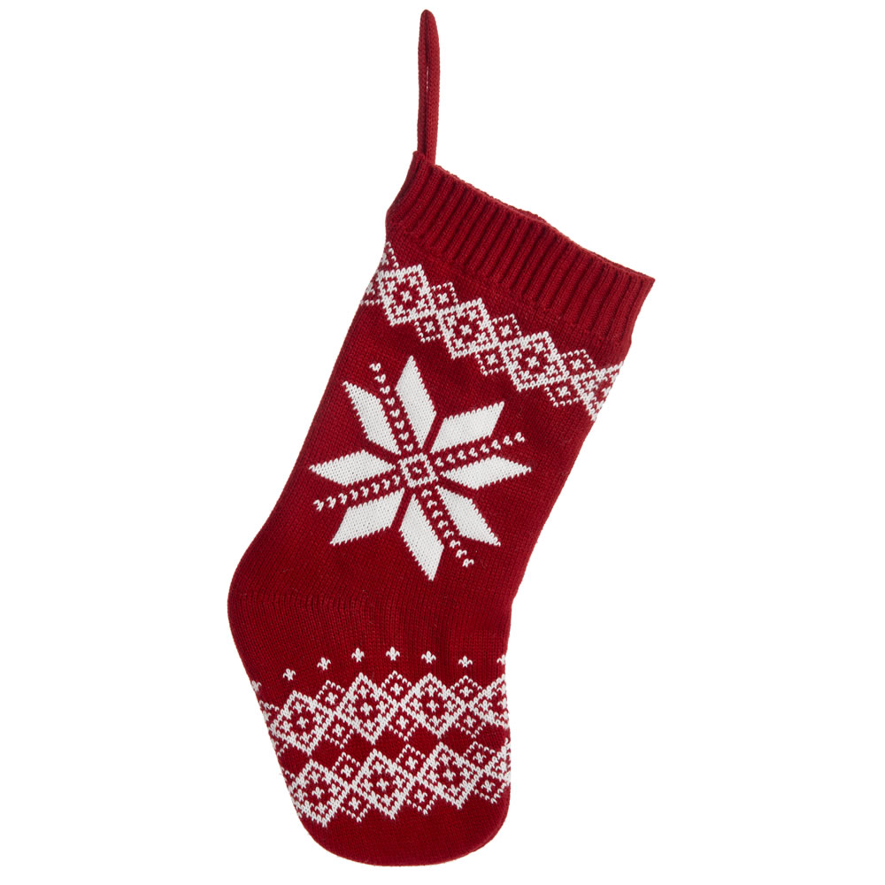 Wilko Alpine Home Knitted Stocking Christmas Decoration - Assorted Image