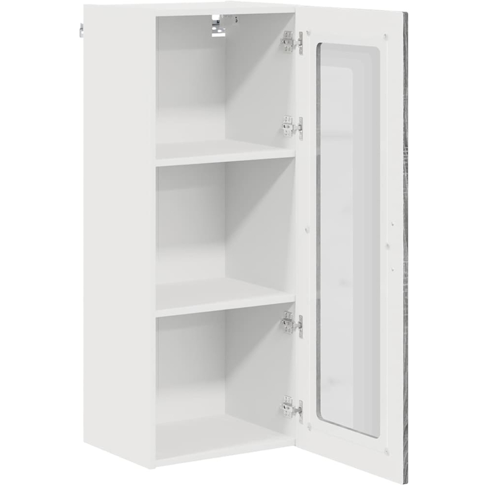 vidaXL Single Glass Door Grey Sonoma Kitchen Wall Cabinet Image 5