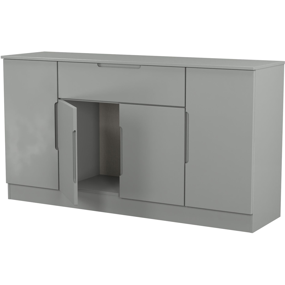 Crowndale Milan 4 Door Single Drawer Dusk Grey Wide Sideboard Ready Assembled Image 8